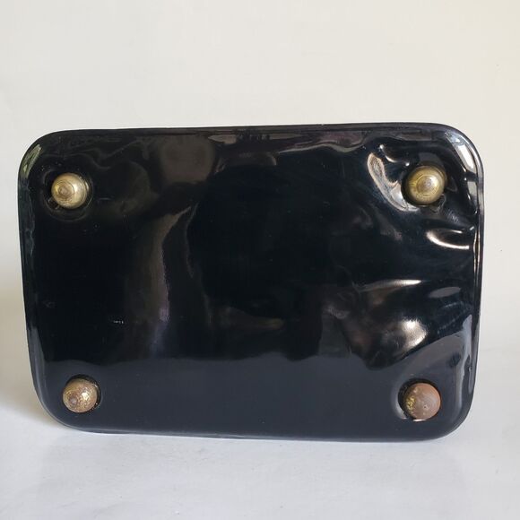 Retro Trina Going Places Vanity/Toiletry Patent Leather Zip Travel Case Mirror - Picture 13 of 16